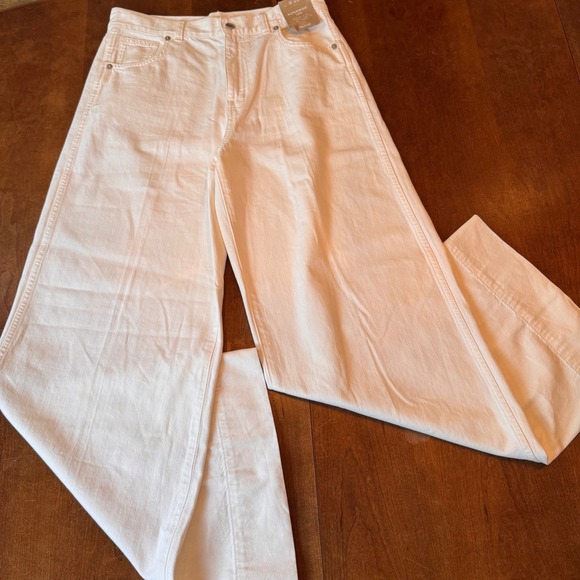 Madewell Denim - Madewell Jeans Women 28 White Superwide-Leg High-Rise Full-Length Cotton NS899